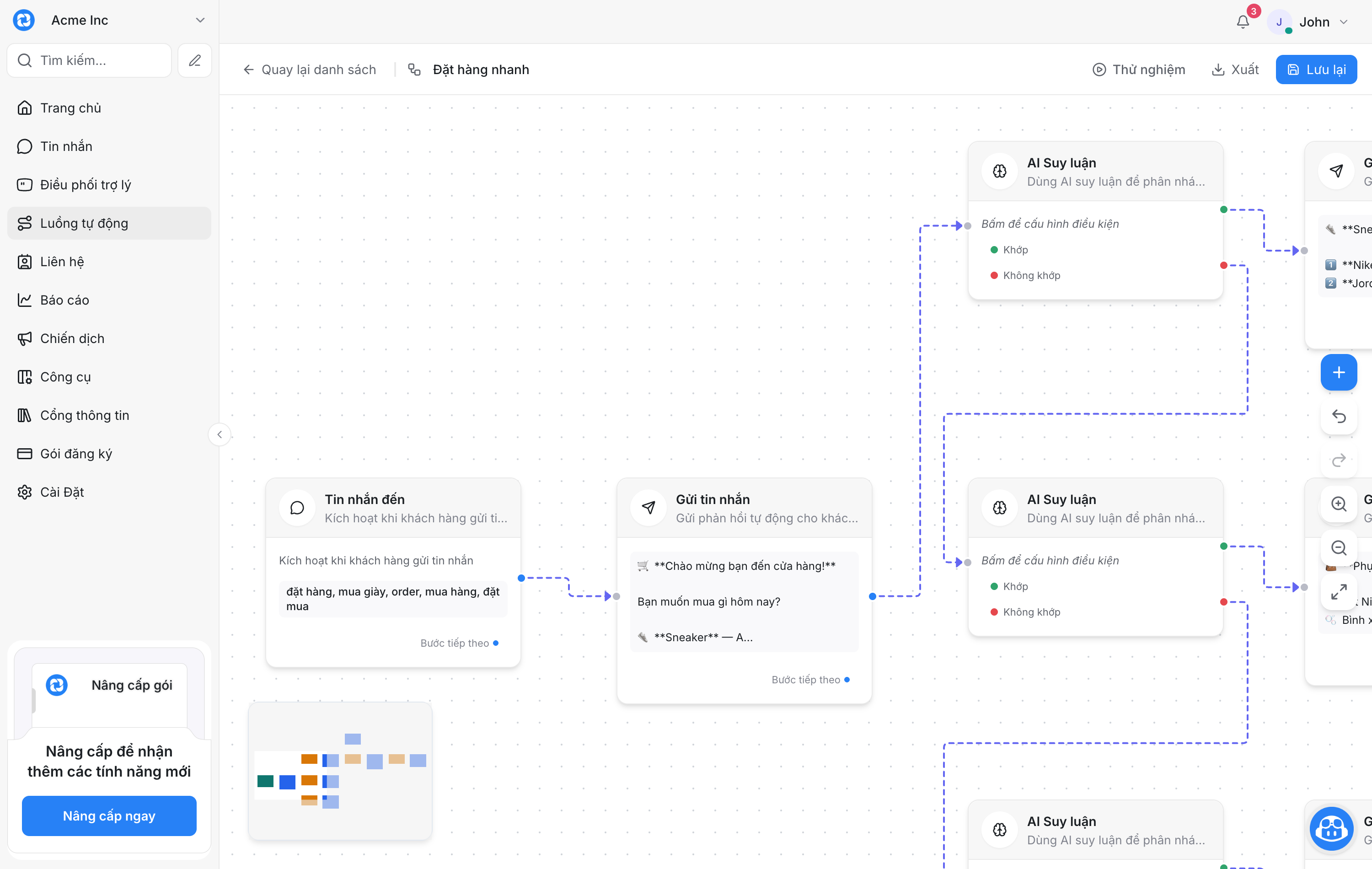 Trình biên tập kéo-thả của Flow Builder